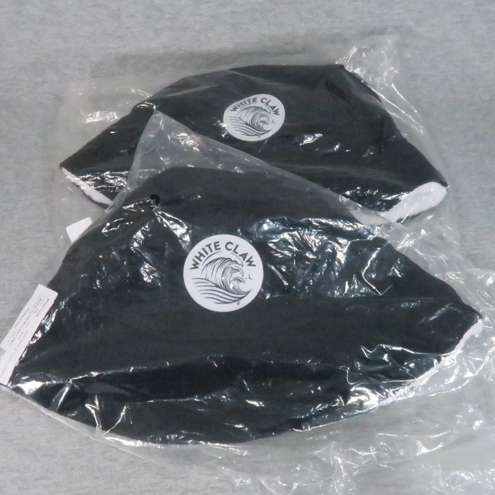 White Claw Vodka Bucket Hat Unisex OSFA Black Sherpa Fleece Lined Lot of 2 NEW